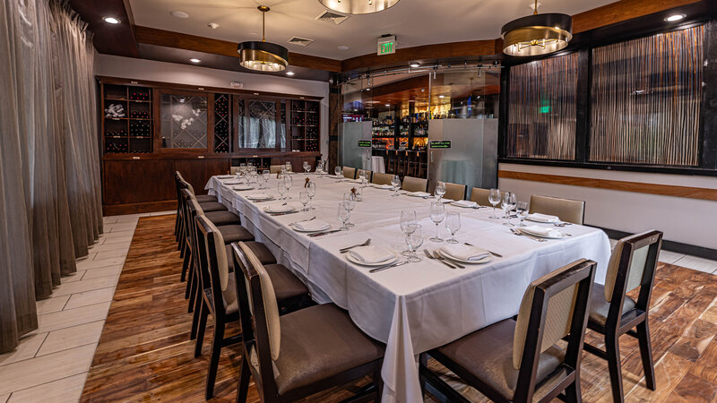 Crystal Room with long set table - Sear House - Gallery Photo 1 Crystal Room with long set table